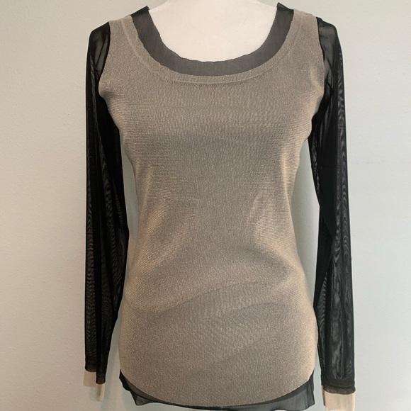 Unique Gold/Black Mesh Top - Picture 3 of 7